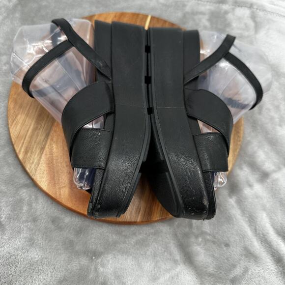 Eileen Fisher Shoes Womens Size 7 Platform Sandal Wedge Buckle Strap Leather - Picture 7 of 11